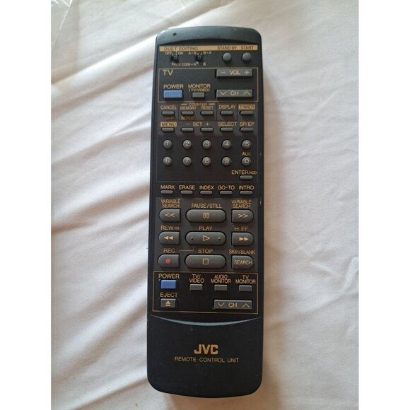 JVC OEM Black PQ-10956 TV Remote Control Unit Multifunction Rectangular - Picture 1 of 3